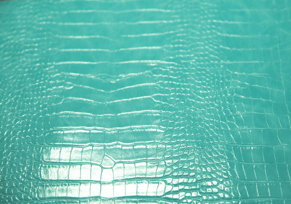 Le Embossed Croc Nuveau | Vegan Leather | Aqua