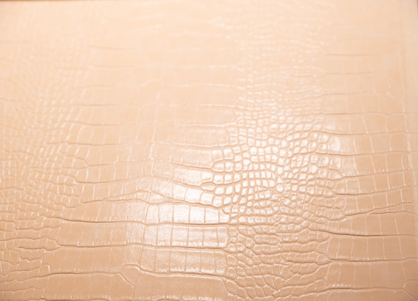 Le Embossed Croc Nuveau | Vegan Leather | Cream
