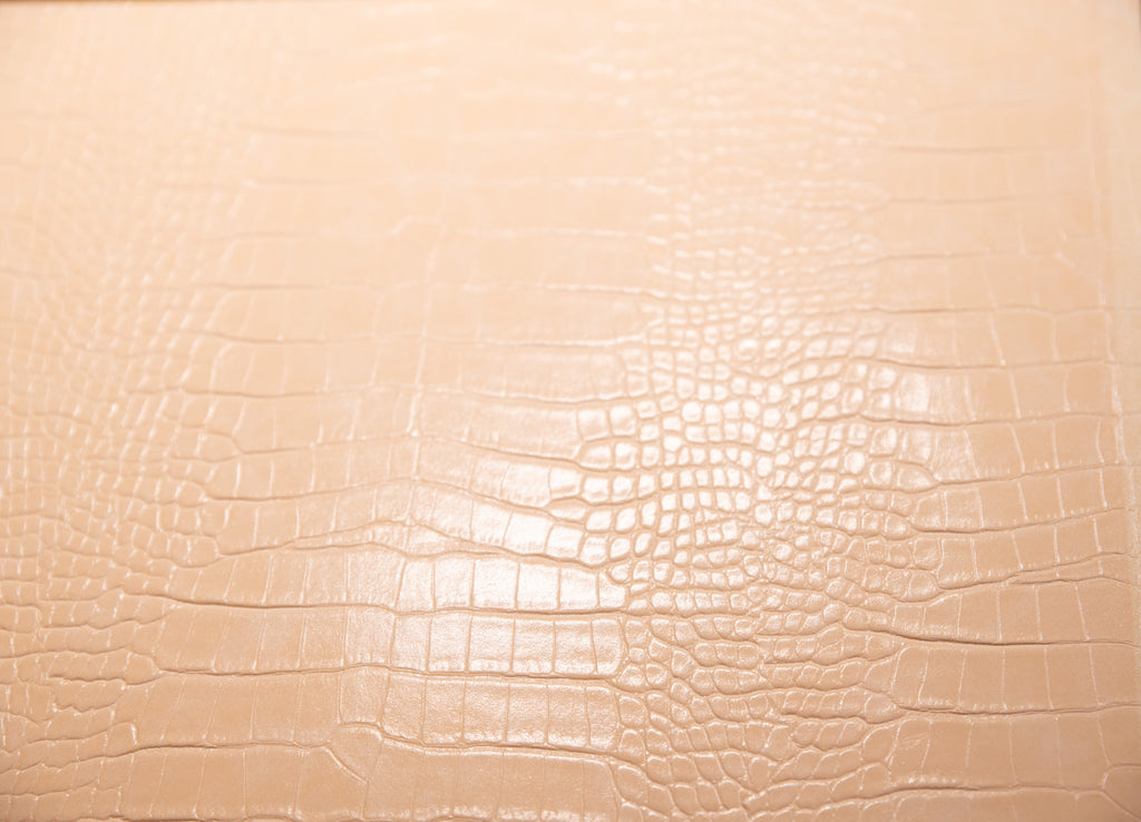 Le Embossed Croc Nuveau | Vegan Leather | Cream