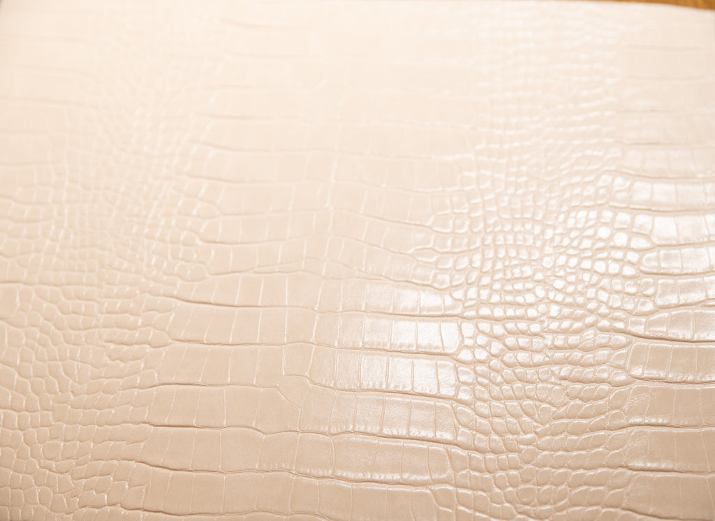 Le Embossed Croc Nuveau | Vegan Leather | Bone