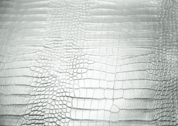 Le Embossed Croc Nuveau | Vegan Leather | Silver