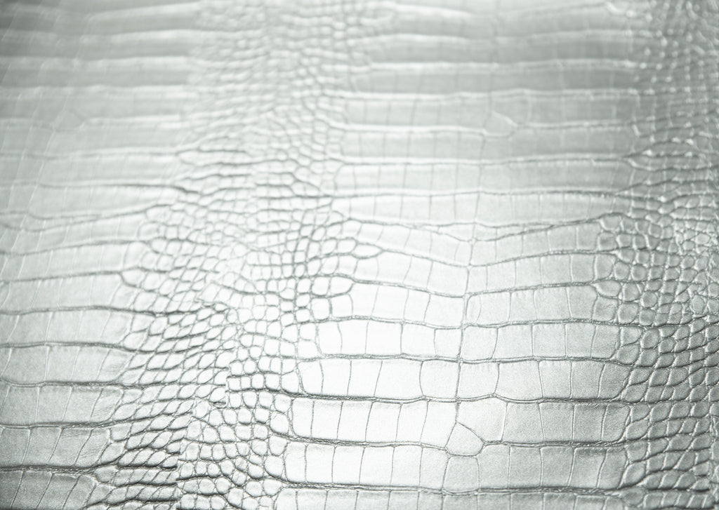 Le Embossed Croc Nuveau | Vegan Leather | Silver