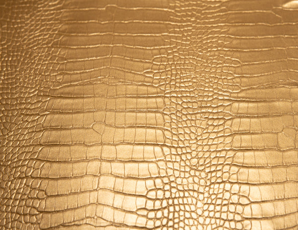 Le Embossed Croc Nuveau | Vegan Leather | Gold