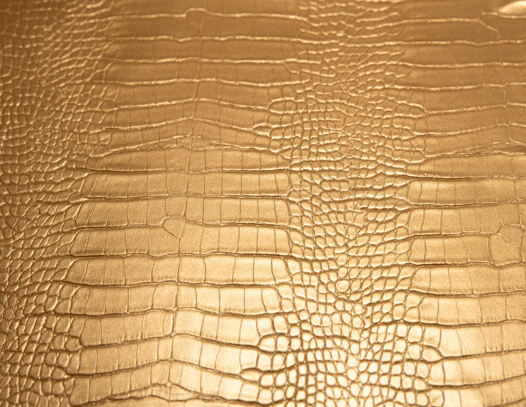 Le Embossed Croc Nuveau | Vegan Leather | Gold