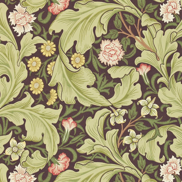 Leicester Wallpaper Olive Chocolate | William Morris
