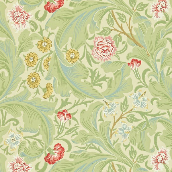 Leicester Wallpaper Coral Green | William Morris