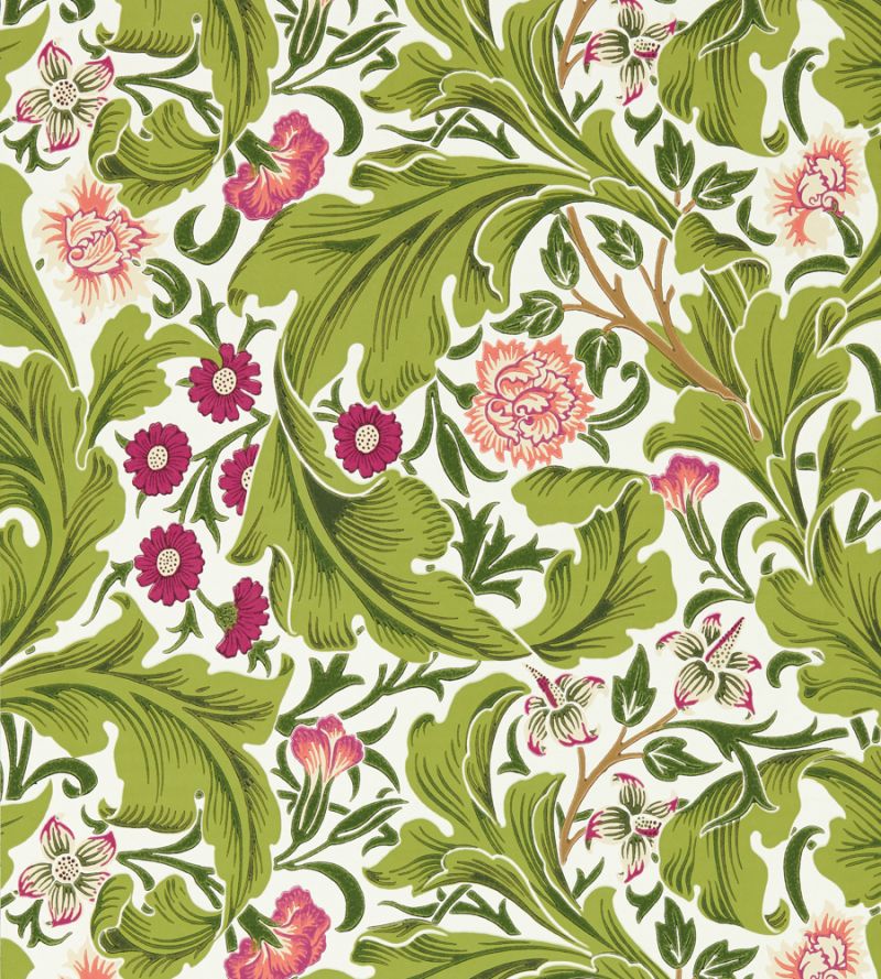Leicester Wallpaper Plum Sourgreen | William Morris