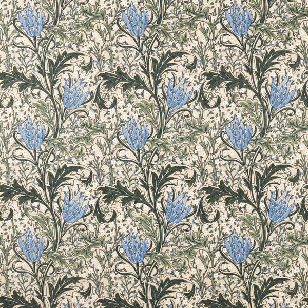Lent Lily Embroidery Forest/Cornflower Blue | Morris & Co.