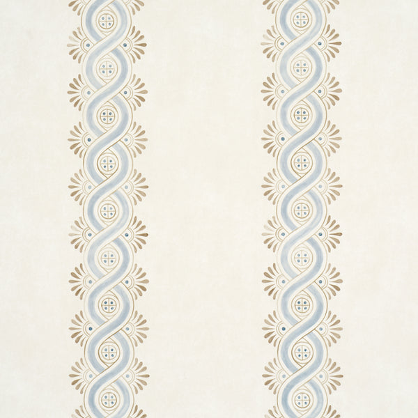 Leonidis Stripe - Blue Wallcovering | Schumacher