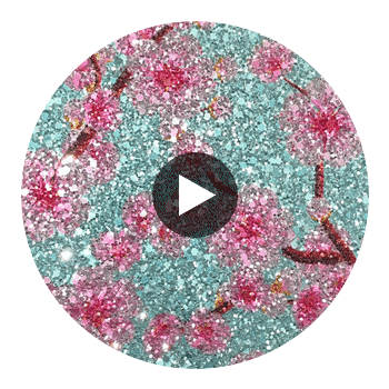 GLM-4186 Cherry Blossom Glitter Pink On Turquoise designer-wallcoverings-los-angeles 2