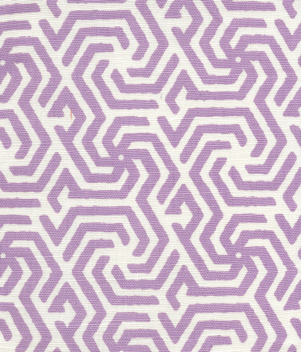 Maze Reverse One Color Lilac on Tint Screen Printed Fabric | China Seas