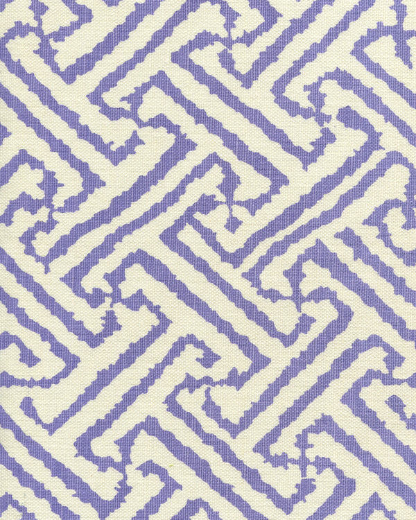 Java Grande Lilac on Tint Screen Printed - White Fabric | China Seas