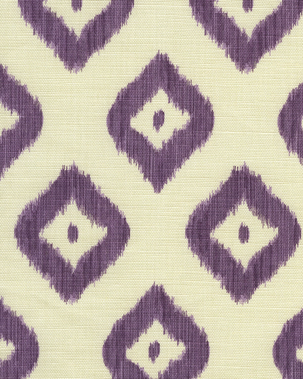 Bali Diamond Lilac on Tint Screen Printed - Off-White Fabric | China Seas