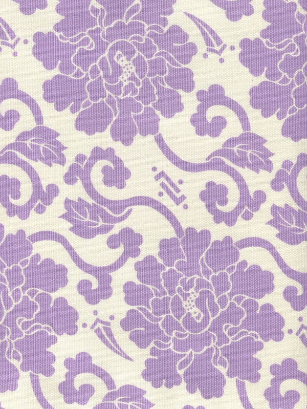 Florals Reverse Lilac on Tint Screen Printed - Off-White Fabric | China Seas