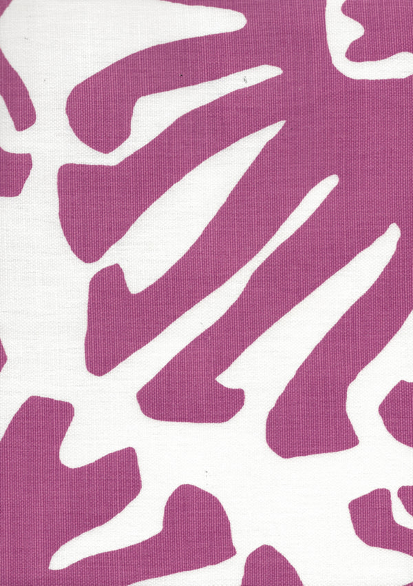 Sigourney Lilac on White Screen Printed - White Fabric | China Seas