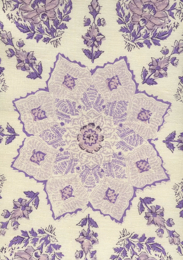 Lilac Purple on Cream Wallcoverings | Home Couture
