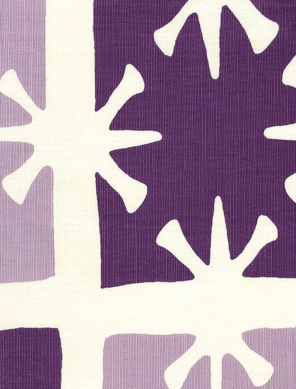 Georgia Large Scale Lilac Purple Screen Printed Fabric | China Seas