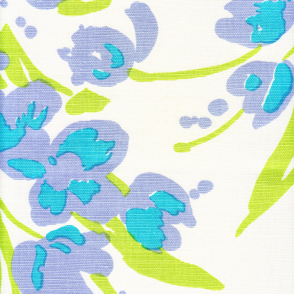 Tulips Multicolor, Lilac Turquoise Green on White