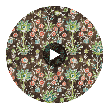 Lilia Print Chocolate | Thibaut Fabrics Circular Swatch | Thibaut