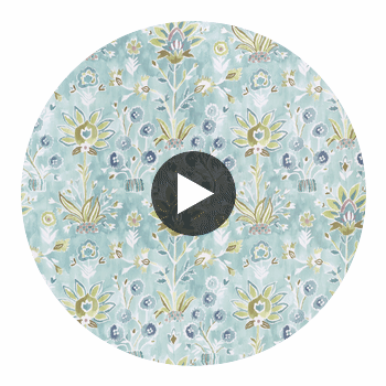 Lilia Print Mineral | Thibaut Fabrics Circular Swatch | Thibaut