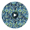 Lilia Print Navy | Thibaut Fabrics Circular Swatch | Thibaut