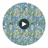 Lilia Print Sky | Thibaut Fabrics Circular Swatch | Thibaut