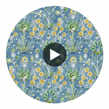Lilia Print Sky | Thibaut Fabrics Circular Swatch | Thibaut