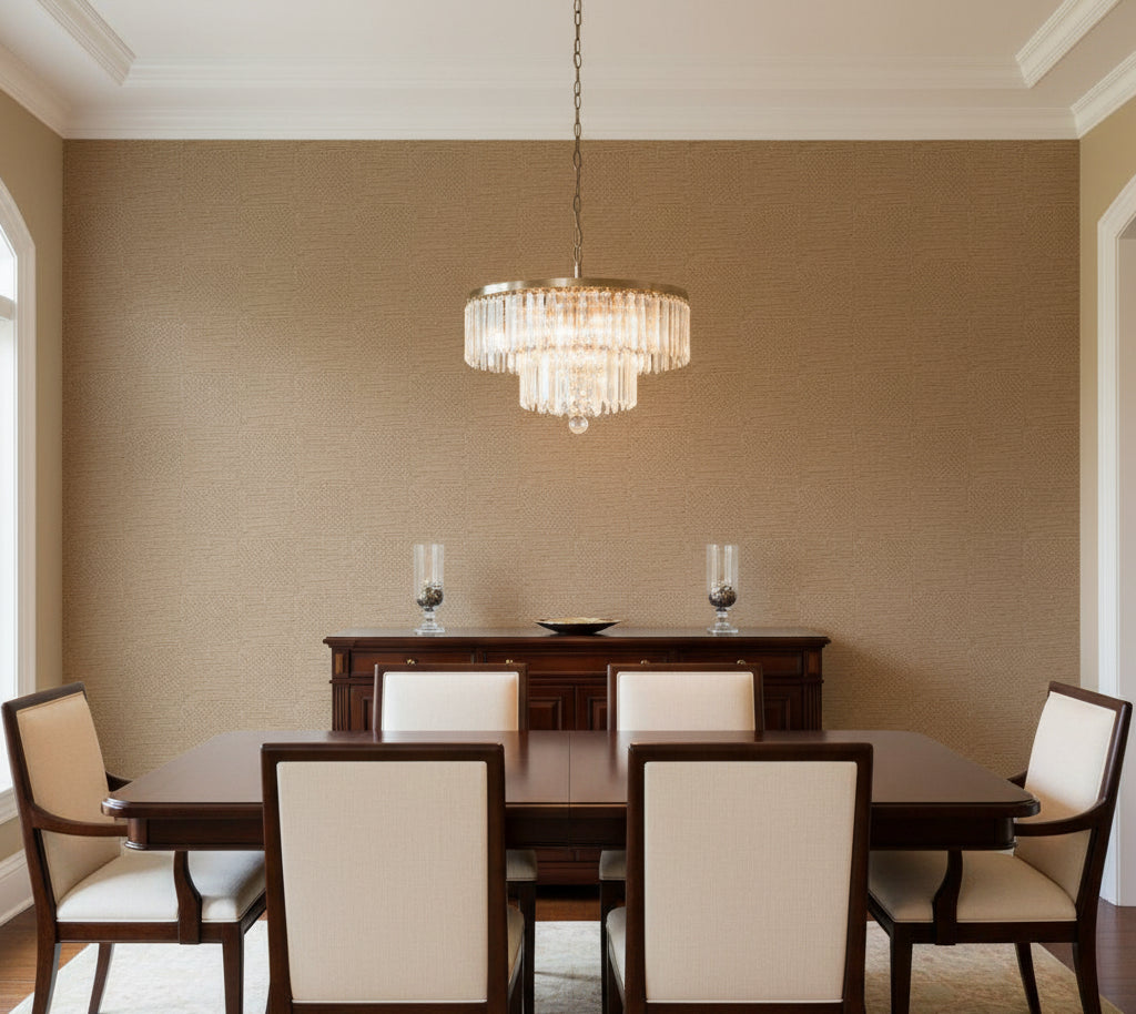 Lillian's Horizontal Grass Cloth | Phillipe Romano - dining room room setting
