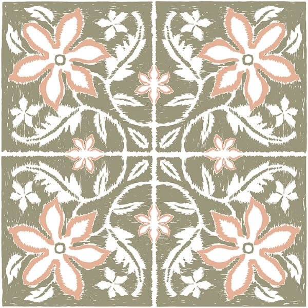Lillium Green Peel and Stick Floor Tiles | Jeffrey Stevens