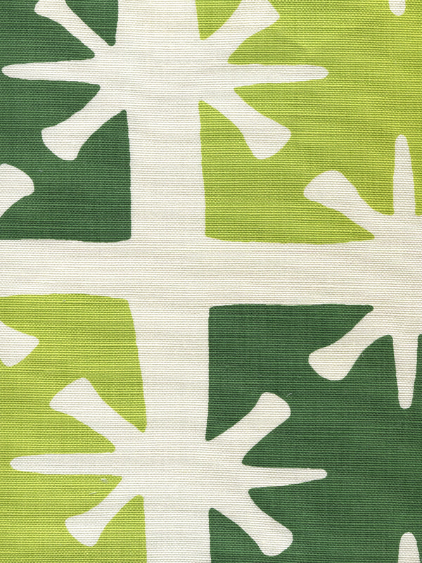 Georgia Large Scale Lime Forest Green Screen Printed Fabric | China Seas