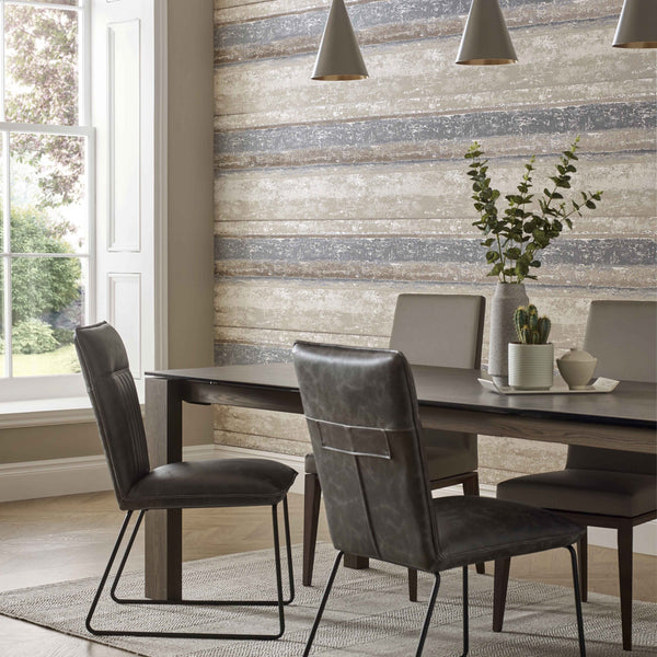 Linea Denim Blue - Grey Wallcovering | 1838 Wallcoverings