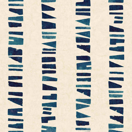 Linear Footprints Blue Wallcovering | Tres Tintas