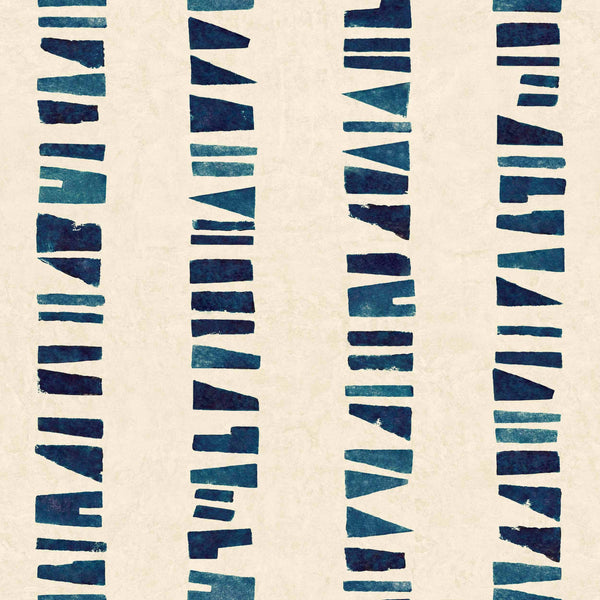 Linear Footprints Blue Wallcovering | Tres Tintas