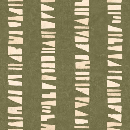 Linear Footprints Green Wallcovering | Tres Tintas