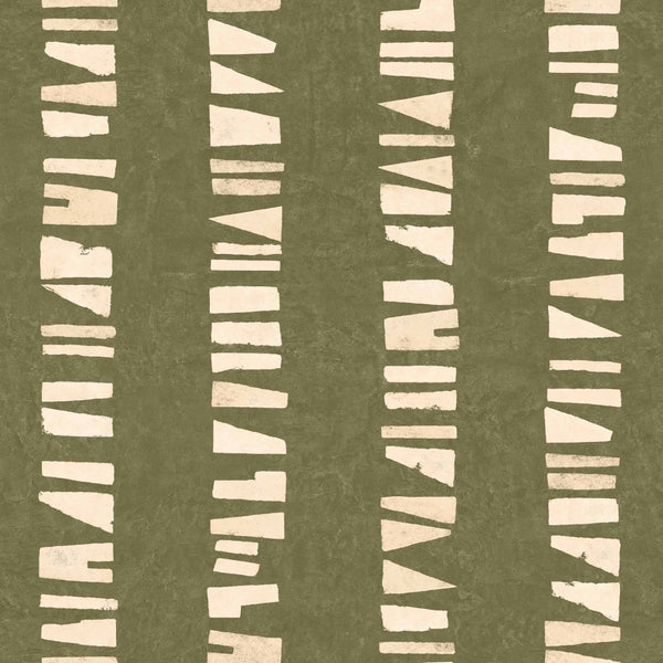 Linear Footprints Green Wallcovering | Tres Tintas