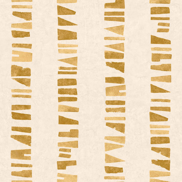 Linear Footprints Ocher Wallcovering | Tres Tintas