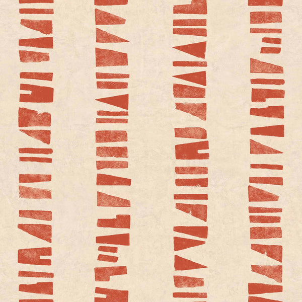 Linear Footprints Red Wallcovering | Tres Tintas