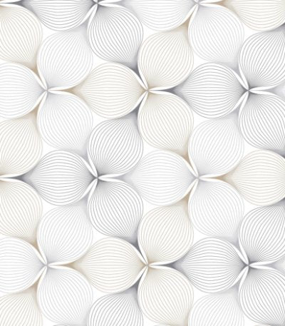 Lined Petals - White Commercial Wallcovering | Koroseal
