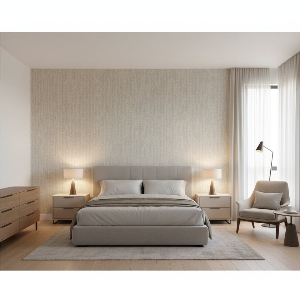 Locavita Basketweave | Phillipe Romano - bedroom room setting