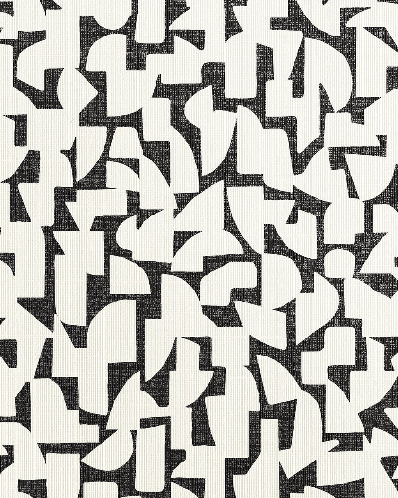 London All About Geo Black & White Wallcovering | Phillipe Romano