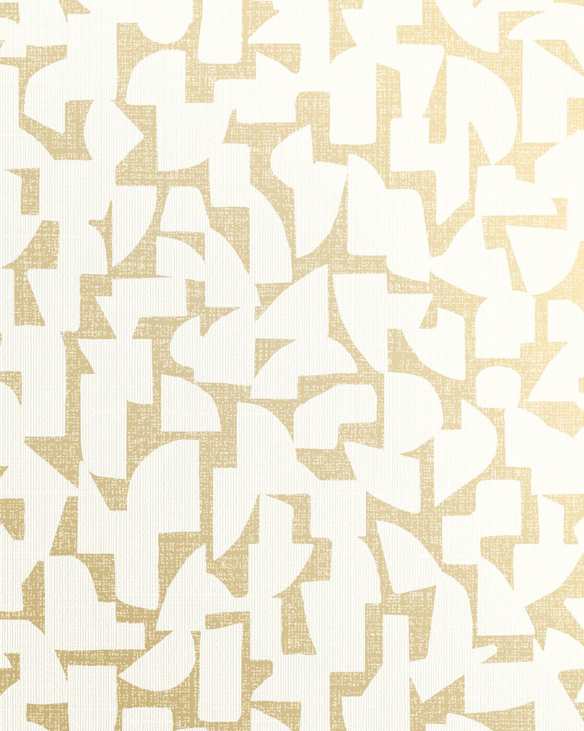 London All About Geo Gold & White Wallcovering | Phillipe Romano