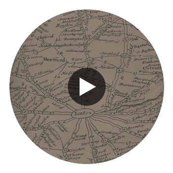 London Calling - Map Wallcovering - Coffee Brown Circular Swatch | DW