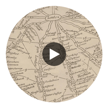 London Calling - Map Wallcovering - Cream Parchment Circular Swatch | DW