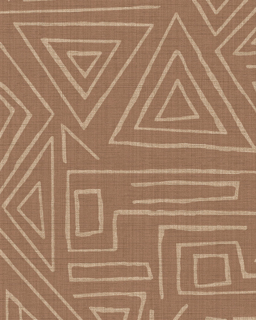 London Tahitian Tapa Terracotta Wallcovering | Phillipe Romano