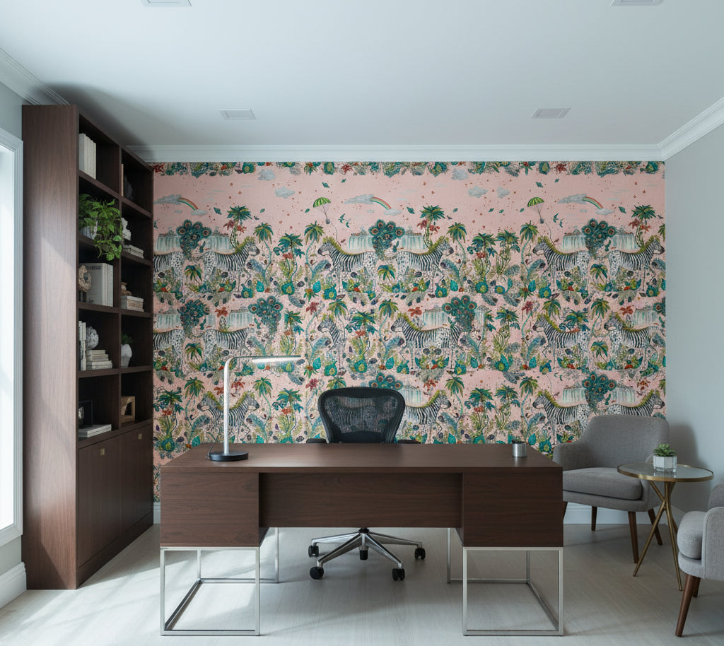 Lost Adventure Quartz Wp | Clarke and Clarke - office room setting