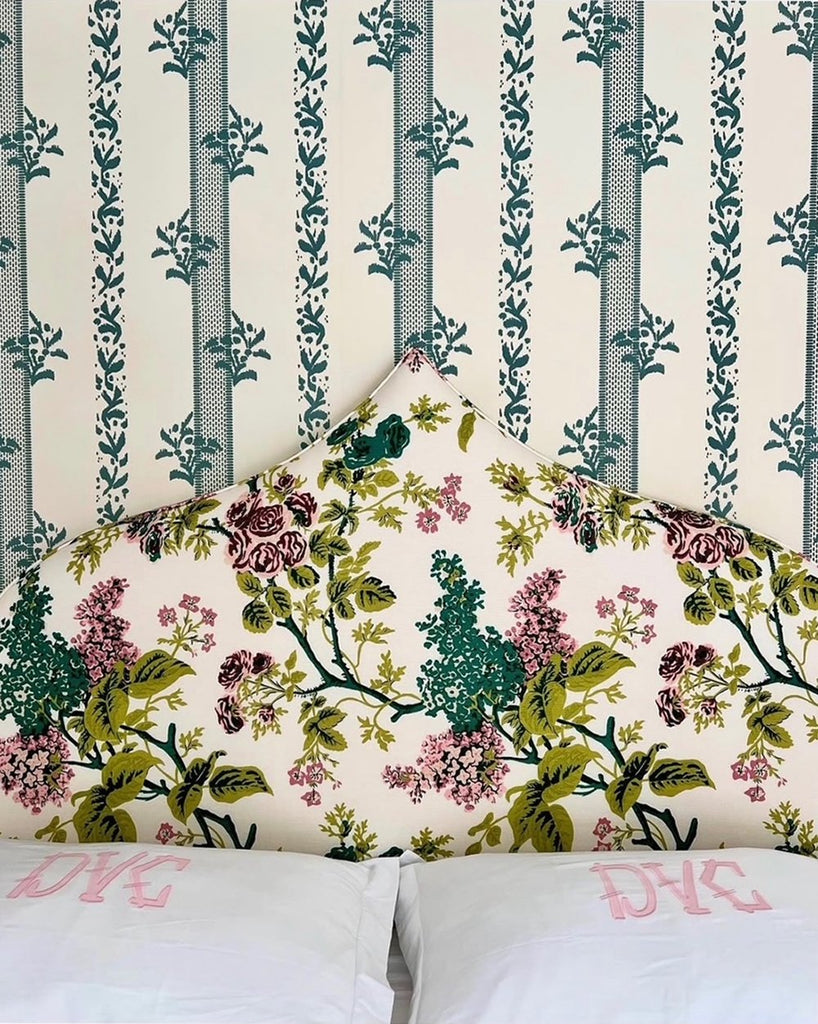 Louisa Floral, Multi Teal Green on Light Tint