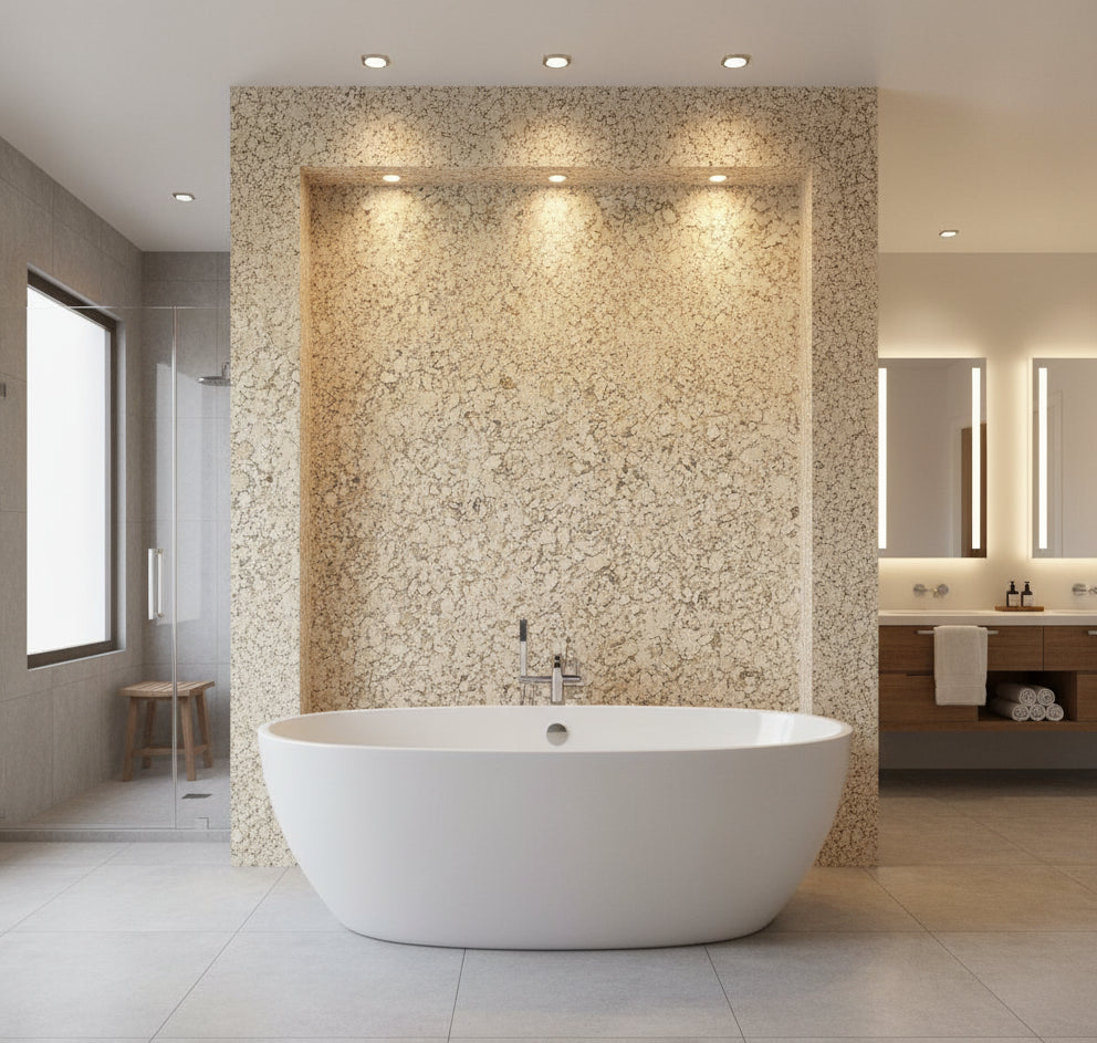 Lululama Mica | Phillipe Romano - bathroom room setting