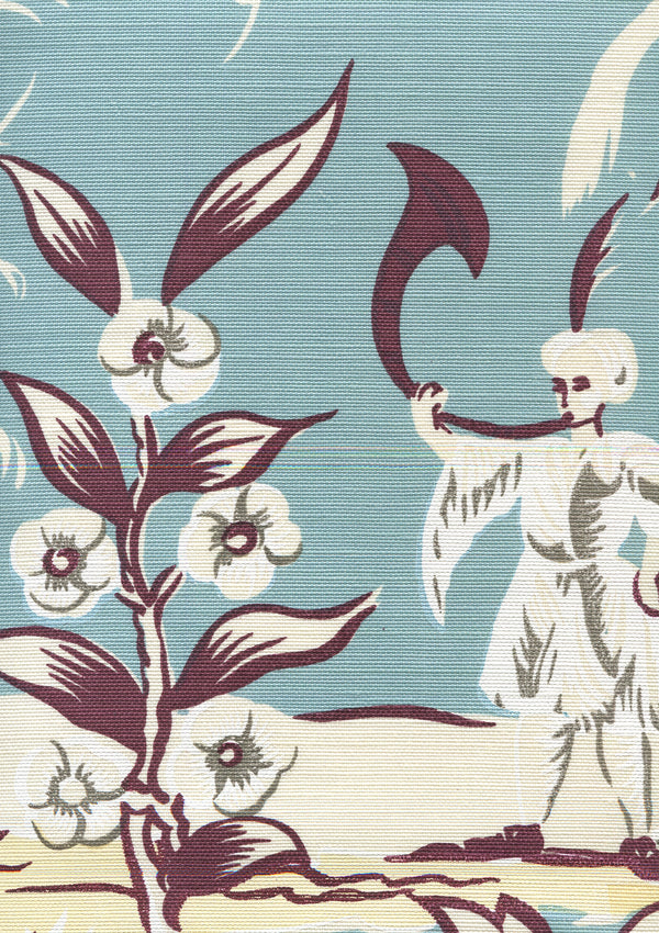Lyford Print Lyford Blue on tint Screen Printed Fabric | China Seas
