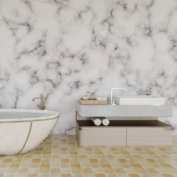 Clouded Marble Mural Contemporary | Architectural Wallcoverings