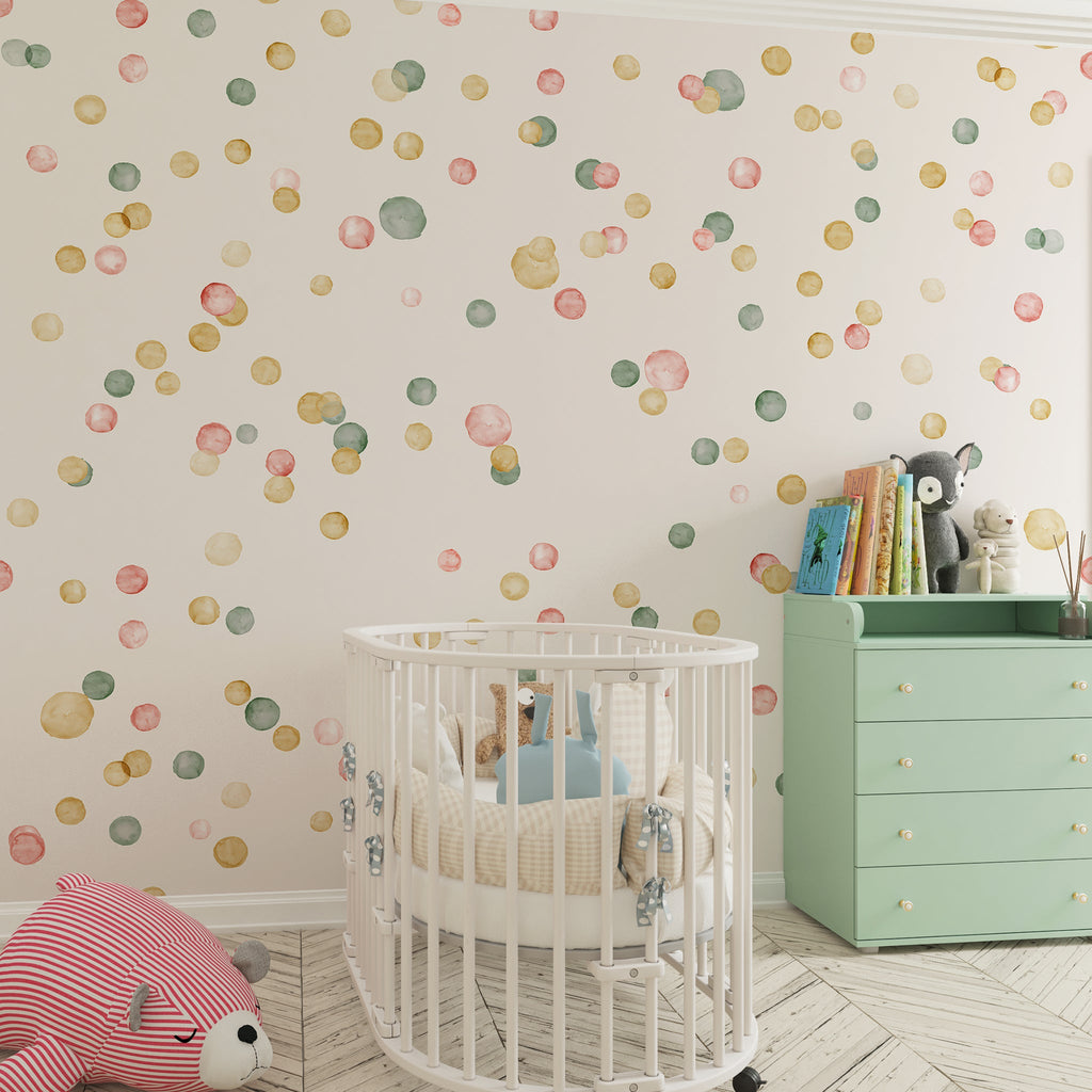 Watercolor Dots Mural | Adrian Wallcovering | DW Bespoke Studios